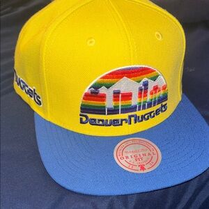 Mitchell & Ness Denver Nuggets Yellow and Blue Cap